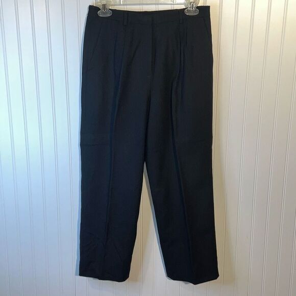 Vintage Chadwick’s Wool Lined Dress Pants Size 10P Black Pleated Front Pocketed